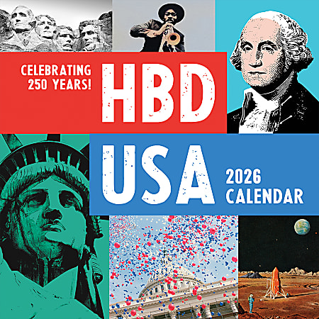 2026 TF Publishing Art & Design Monthly Wall Calendar, 12" x 12", HBD USA-250 Years!, January To December