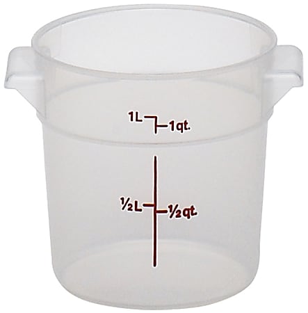 Cambro Translucent Round Food Storage Containers, 1 Qt, Pack Of 12 Containers