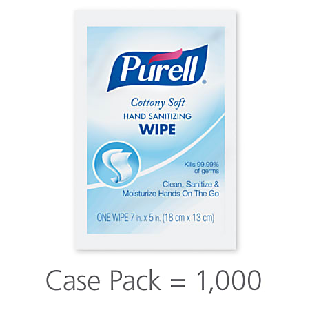 Purell Cottony Soft Hand Sanitizing Wipes Unscented Carton Of 1000 Wipes -  Office Depot