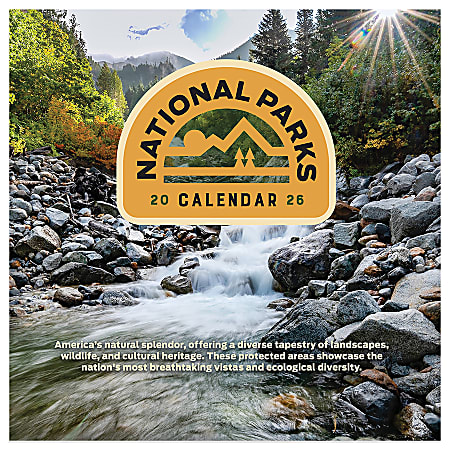 2026 TF Publishing Scenic Monthly Mini Wall Calendar, 7" x 7", National Parks, January To December