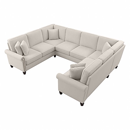 Bush® Furniture Coventry 113"W U-Shaped Sectional Couch, Light Beige, Standard Delivery