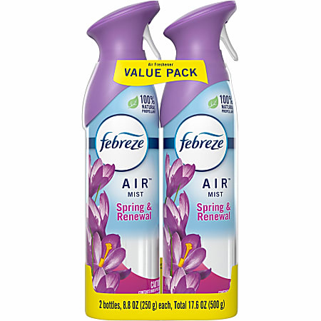 Febreze Air Spring/Renewal Spray Packs - Liquid - 8.8 fl oz (0.3 quart) - Spring & Renewal - Odor Neutralizer, VOC-free - 2/Pack - 6 / Carton