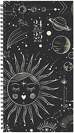 2024-2025 Willow Creek Press Academic Weekly/Monthly Spiral Planner, 3-1/2" x 6-1/2", Celestial, July To June, 47675