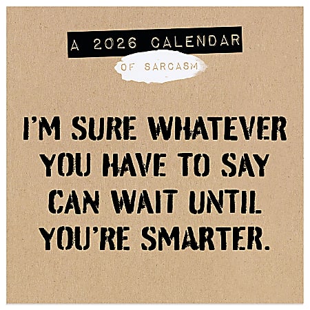 2026 TF Publishing Humor & Comics Mini Monthly Wall Calendar, 7" x 7", Anti-Affirmations, January To December