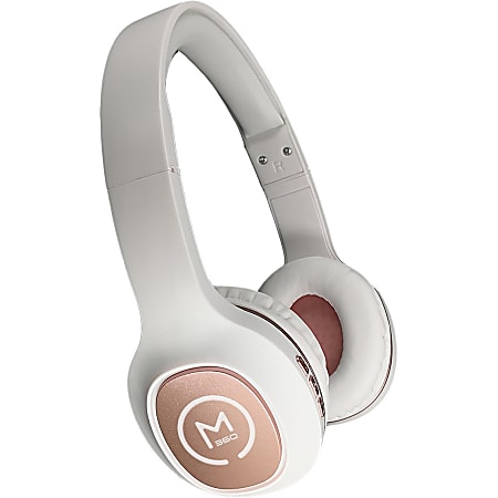 M360 Tremors Wireless on ear Headphones Bluetooth 5.3 HP4500R - HiFi Stereo - Wired/Wireless - 32 Ohm - 22 Hz - 20 kHz - Over-the-head - Binaural - On-the-Ear - Comfortable - Adjustable - White/Rose Gold