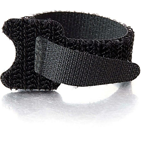 C2G 6in Hook-and-Loop Cable Management Wrapes - Multipack (12 Pack) - Black - Cable Strap - Black - 12 Pack