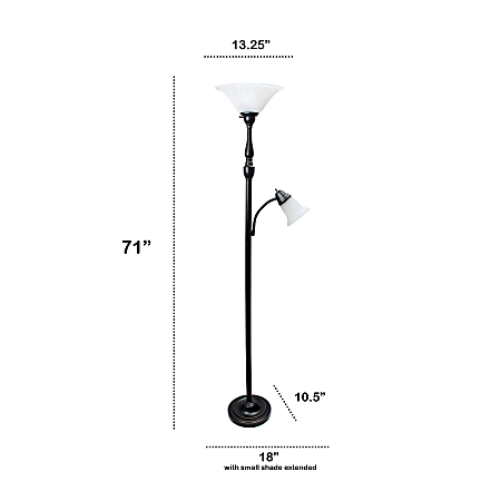 Torchiere floor lamp with reading light deals