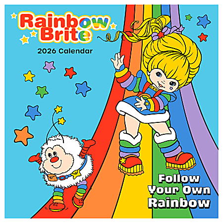 2026 TF Publishing Art & Design Monthly Mini Wall Calendar, 7" x 7", Rainbow Brite, January To December