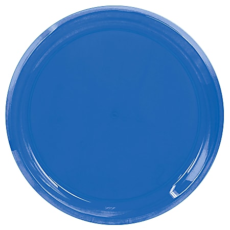 Amscan Round Plastic Platters, 16", Bright Royal, Pack Of 5 Platters