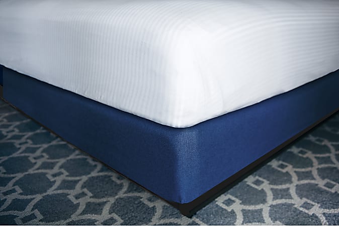Mattress Safe, Inc Designer Décor® Collection Contour Wrap For Box Spring, King, 7" Drop, Savile Bespoke Navy, Total Qty 12