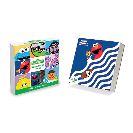 2026 TF Publishing Daily Box Calendar, 5-1/4 x 5-1/4", Sesame, Jan-Dec"