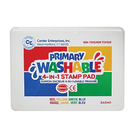 Ready 2 Learn Washable 4-In-1 Stamp Pads, Primary, Pack Of 2