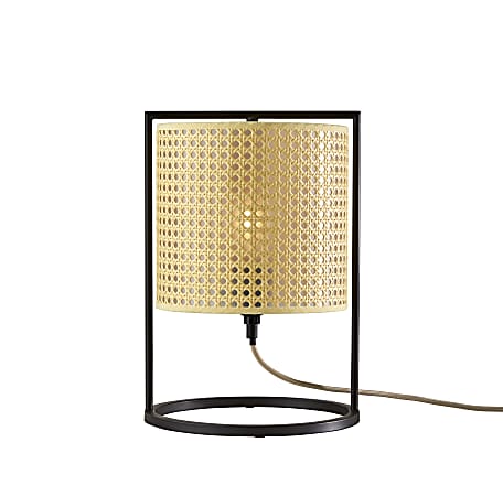 Adesso® Fern Table Lantern, 14-1/4"H, Natural Shade/Antique Bronze Base