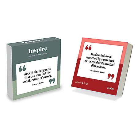 2026 TF Publishing Daily Desktop Box Calendar, 5-1/4" x 5-1/4", Inspire, January To December