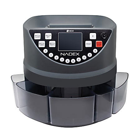 Nadex Coins S900 Coin Counter, Sorter And Wrapper Machine, 14"H x 14"W x 11-5/8"D, Black