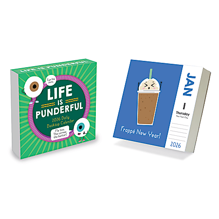 2026 TF Publishing Daily Desktop Box Calendar, 5-1/4" x 5-1/4", Puns of Fun, January To December