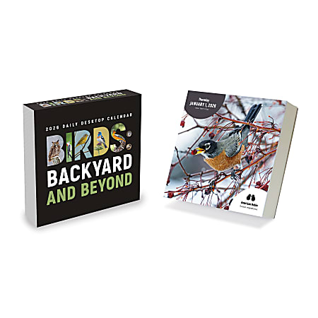 2026 TF Publishing Daily Desktop Box Calendar, 5-1/4" x 5-1/4", Birds: Backyard & Beyond, January To December