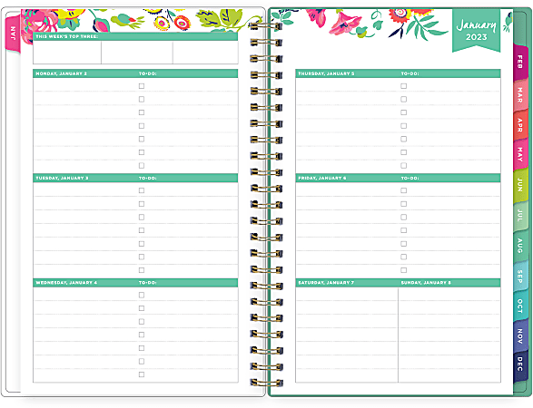 Day Designer WeeklyMonthly Planning Calendar 5 x 8 Peyton White January ...