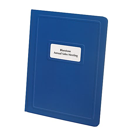 Oxford® Deluxe Panel And Border Report Cover With 3-Prong Fasteners, 35% Recycled, Dark Blue