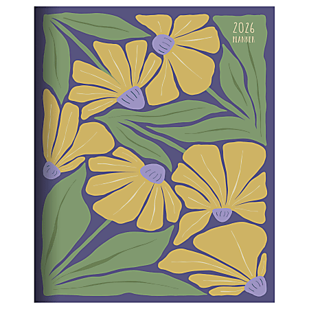 2026 TF Publishing Medium Monthly Planner, 6-1/2" x 8", Goldenrod Flowers, January To December