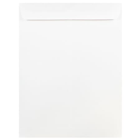 JAM Paper® Open-End 9" x 12" Envelopes, Gummed Seal, White, Pack Of 50 Envelopes