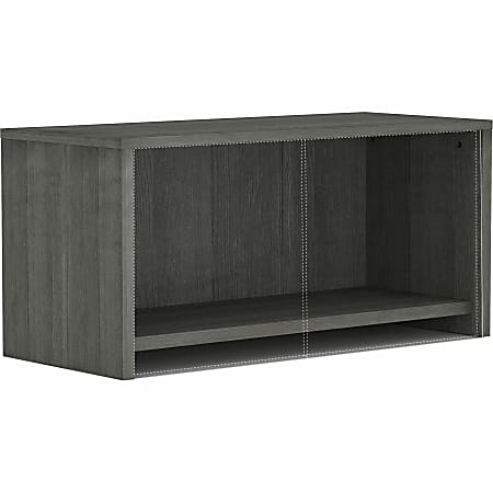 Lorell® Essentials Series Wall-Mount Hutch, 17"H x 36"W x 15"D, Weathered Charcoal