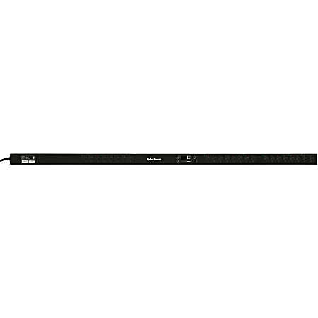 CyberPower PDU81101 100 - 120 VAC 20A Switched Metered-by-Outlet PDU - 24 Outlets, 24 ft, NEMA L5-20P (5-20P Adapter), Vertical, 0U, LCD, 3YR Warranty