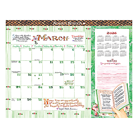 2026 TF Publishing Large Desk Pad Blotter Calendar, 22" x 17", Susan Branch, January To December