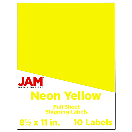 JAM Paper® Full-Page Mailing And Shipping Labels, 337628611, 8 1/2