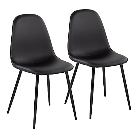 LumiSource Pebble Contemporary Dining Chairs, Black, Set Of 2 Chairs
