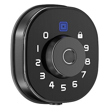 GeekTale F502 Smart Fingerprint And Touch Panel Dead Bolt, 5.12"H x 2.6"W x 1.97"D, Matte Black