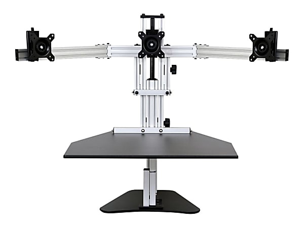 Ergo Desktop Kangaroo Tri-Elite - Stand - for 3 LCD displays / keyboard / mouse - maple - desktop