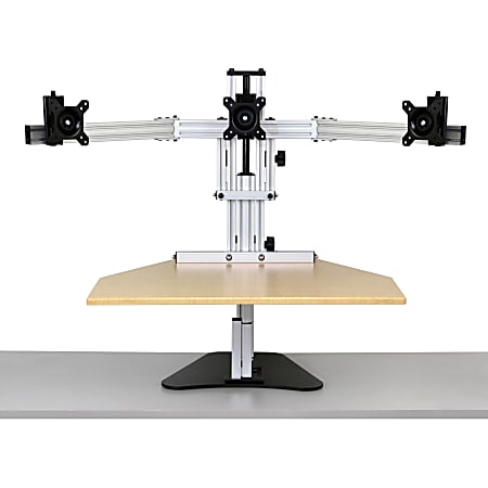 ERGO DESKTOP Kangaroo Tri-Elite Sit and Stand Workstation, Maple, Fully Assembled - 30 lb Load Capacity - 24" Height x 26" Width - Steel - Maple