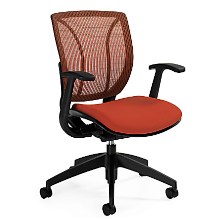 Global® Roma Fabric Posture Task Chair With Mesh Back, 38"H x 25 1/2"W x 23 1/2"D, Autumn Orange
