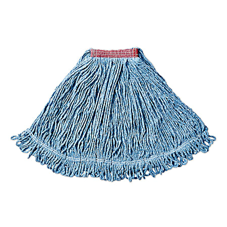 Rubbermaid® Super Stitch Blend Mop, 1" x 60", 100% Recycled, Blue