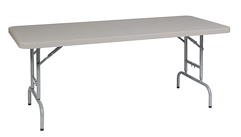 Office Star WorkSmart Height-Adjustable Resin Multipurpose Table, 29-1/2"H x 72"W x 30"D, Unfinished