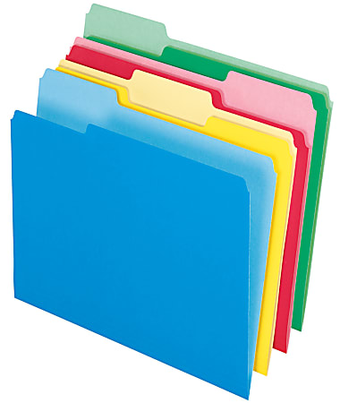 Pendaflex® 2-Tone Color CutLess® WaterShed® Folders, 1/3 Cut, Letter Size, Assorted Colors, Pack Of 100