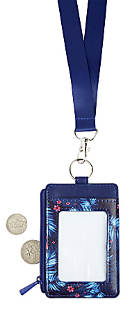 Office Depot® Brand Fashion Lanyard With Badge/Card ID Holder, Tropical Palm