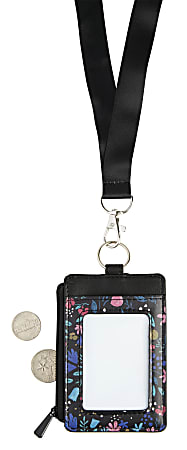 Office Depot® Brand Fashion Lanyard With Badge/Card ID Holder, Victorian Flowers