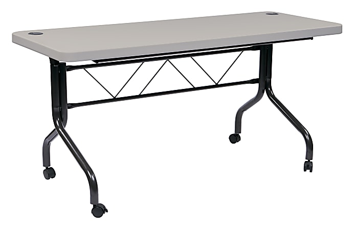 Office Star™ Work Smart Resin Multi-Purpose Flip Table With Locking Casters, 29-1/4"H x 60-1/2"W x 23-3/4"D
