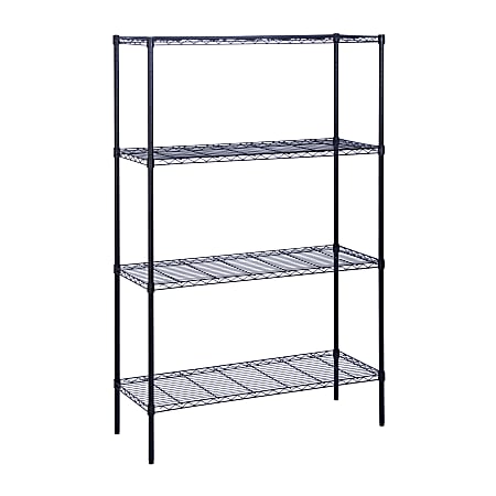 Honey-Can-Do Steel Adjustable Heavy-Duty Shelving Unit, 4-Tier, 72"H x 48"W x 18"D, Black