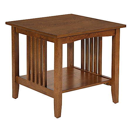 Office Star™ Sierra Mission End Table, 19”H x 20”W x 20”D, Ash