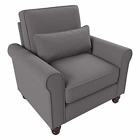 Bush® Furniture Hudson Accent Chair With Arms, French Gray Herringbone Fabric, Standard Delivery
