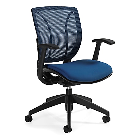 Global® Roma Fabric Posture Task Chair With Mesh Back, 38"H x 25 1/2"W x 23 1/2"D, Summer Blue