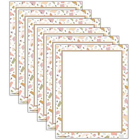 Teacher Created Resources Computer Paper, 8-1/2" x 11", Terrazzo Tones, 50 Sheets Per Pack, Bundle Of 6 Packs