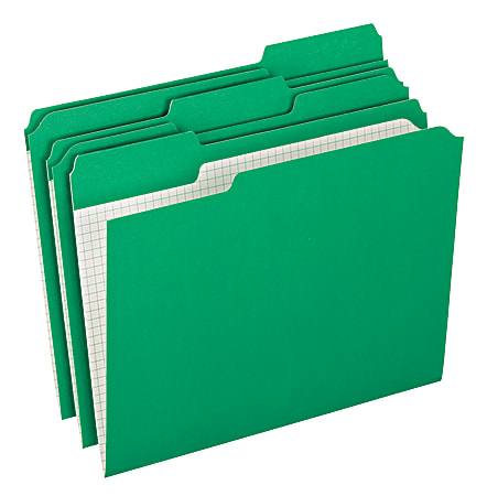 Pendaflex® Reinforced-Top File Folders, 1/3 Cut Tab, Letter Size, Bright Green, Box Of 100 Folders