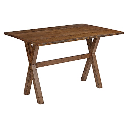 Office Star™ McKayla Flip Top Table, 30-3/16”H x 47-3/4”W x 32”D, Distressed Brown