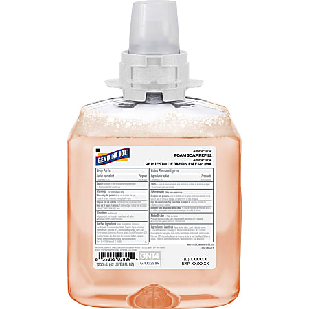 Genuine Joe Antibacterial Foam Soap Refill - Orange Blossom ScentFor - 42.3 fl oz (1250 mL) - Bacteria Remover - Hand, Skin - Yes - Orange - 1 Each