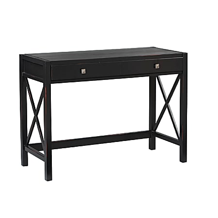 Linon Home Decor Products Anna Home Office Desk, Antique Black/Red