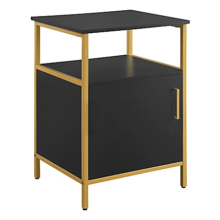 Office Star™ Modern Life Utility Table With Storage, 30”H x 21”W x 18”D, Black